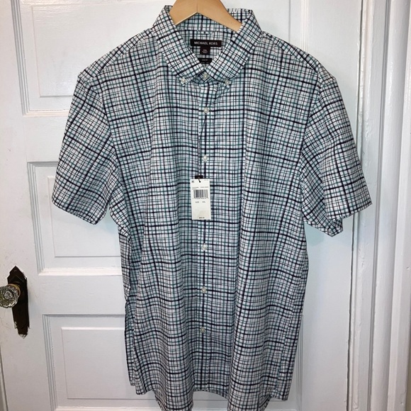 NWT MICHAEL KORS Button Up Shirt Short Sleeve XXL​ - Picture 2 of 11
